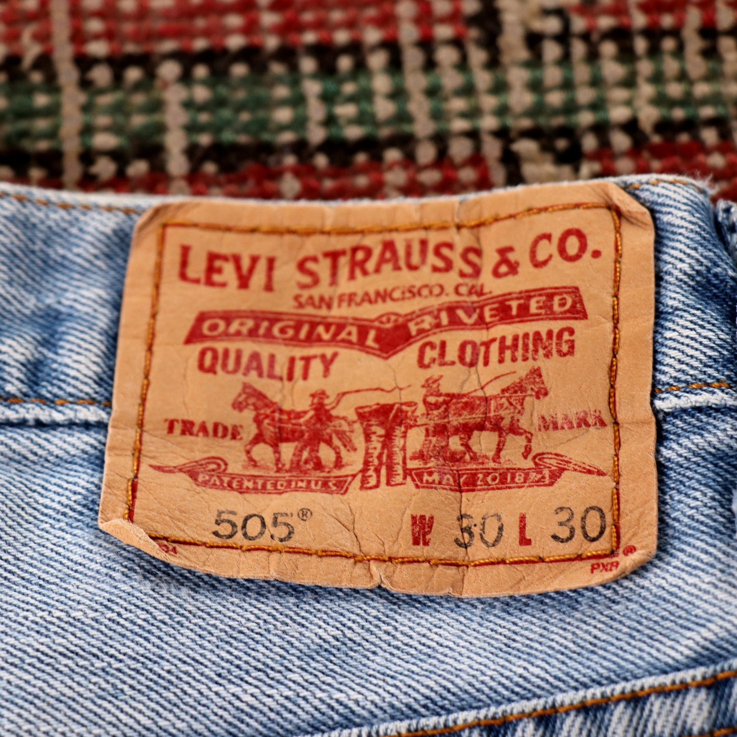 Levi's 505 W26 L27 Straight Leg Regular Fit Blue Denim Jeans