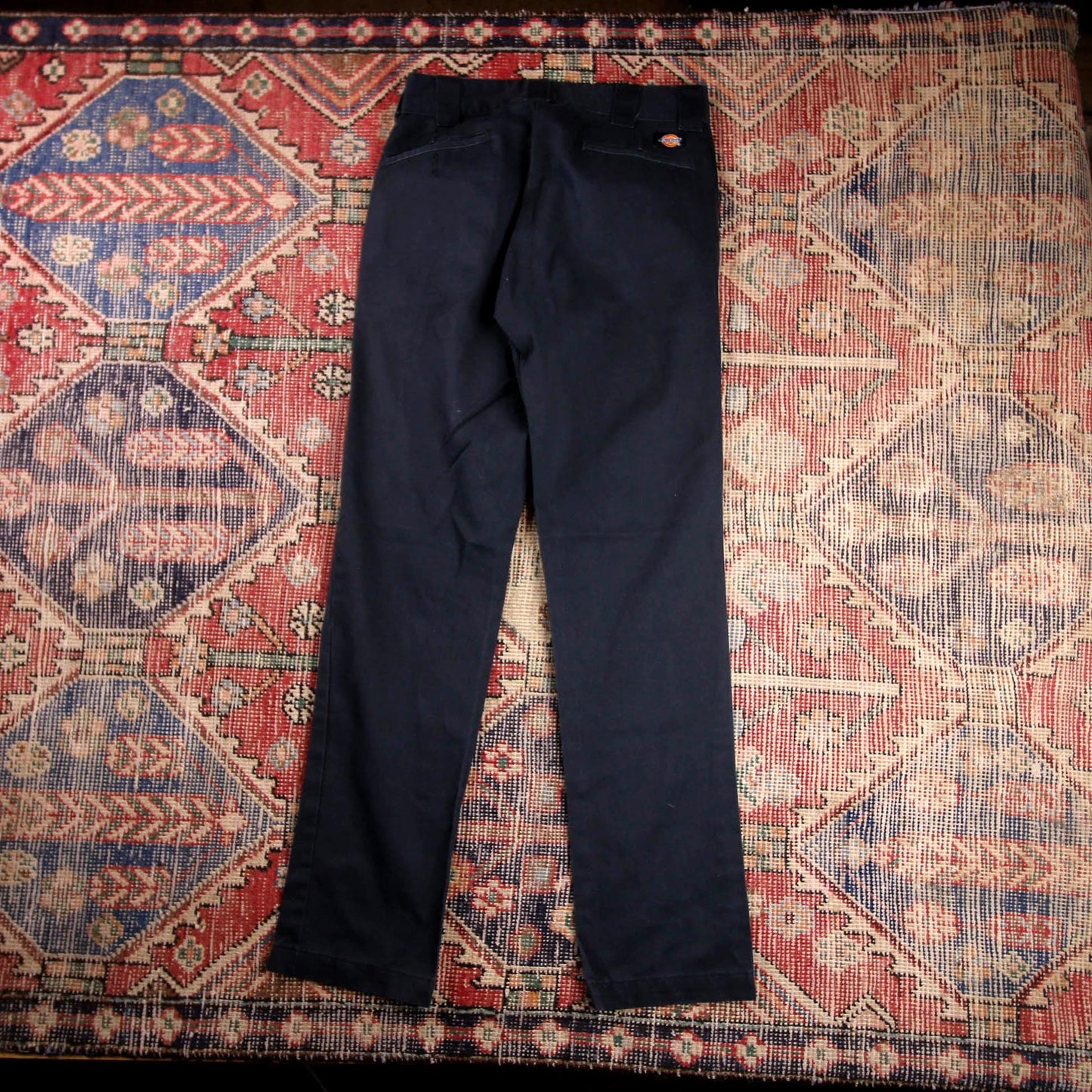 Dickies W28 L31 Straight Leg Black Cotton Blend Trousers