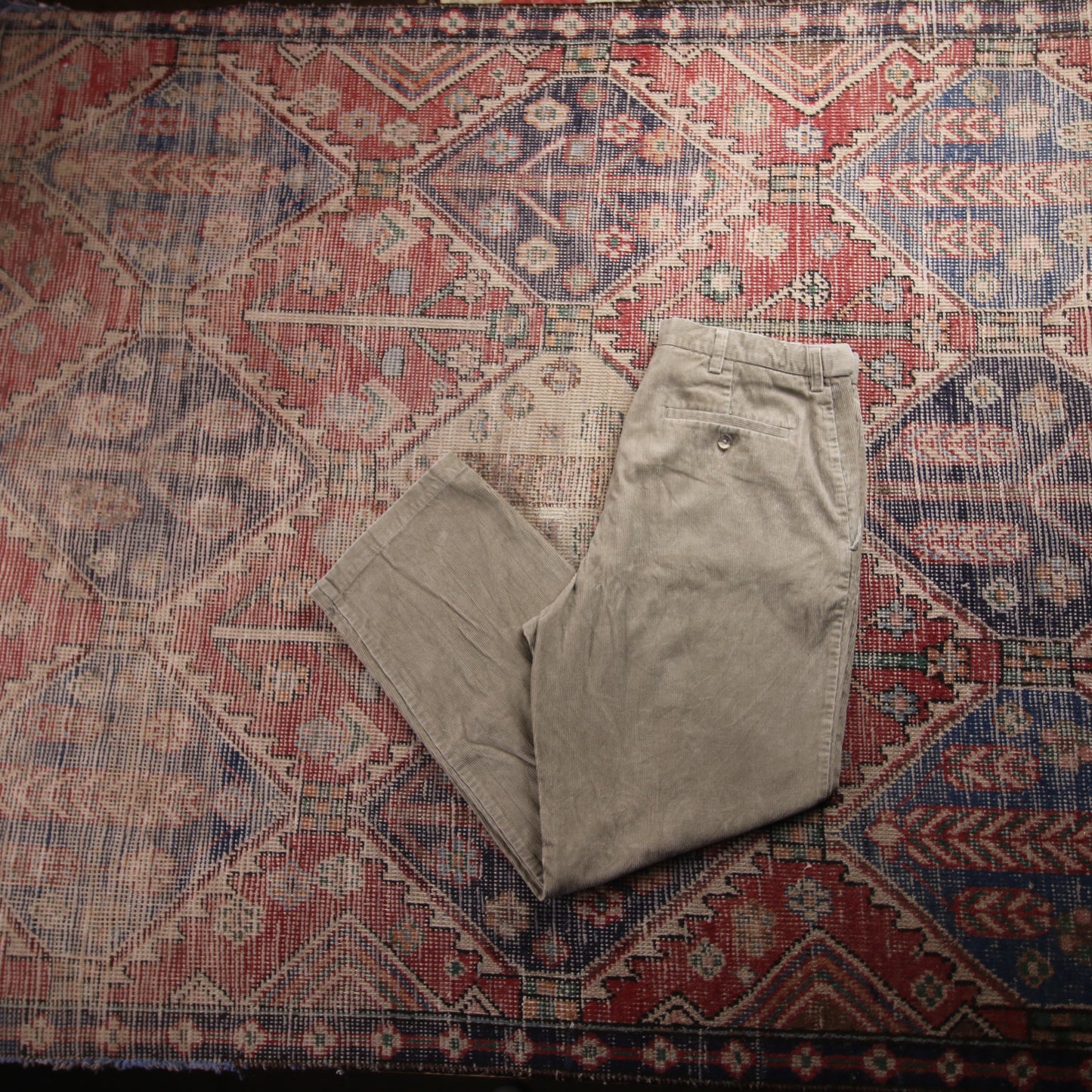 Unbranded W34 L29 Straight Leg Beige Corduroy Trousers