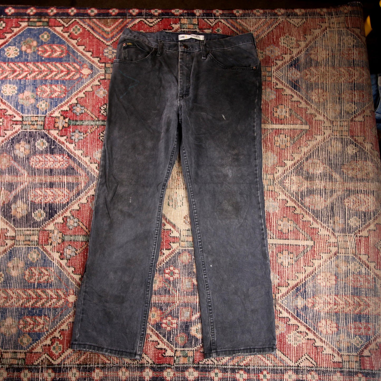 Lee W34 L30 Straight Leg Relaxed Fit Blue Denim Jeans