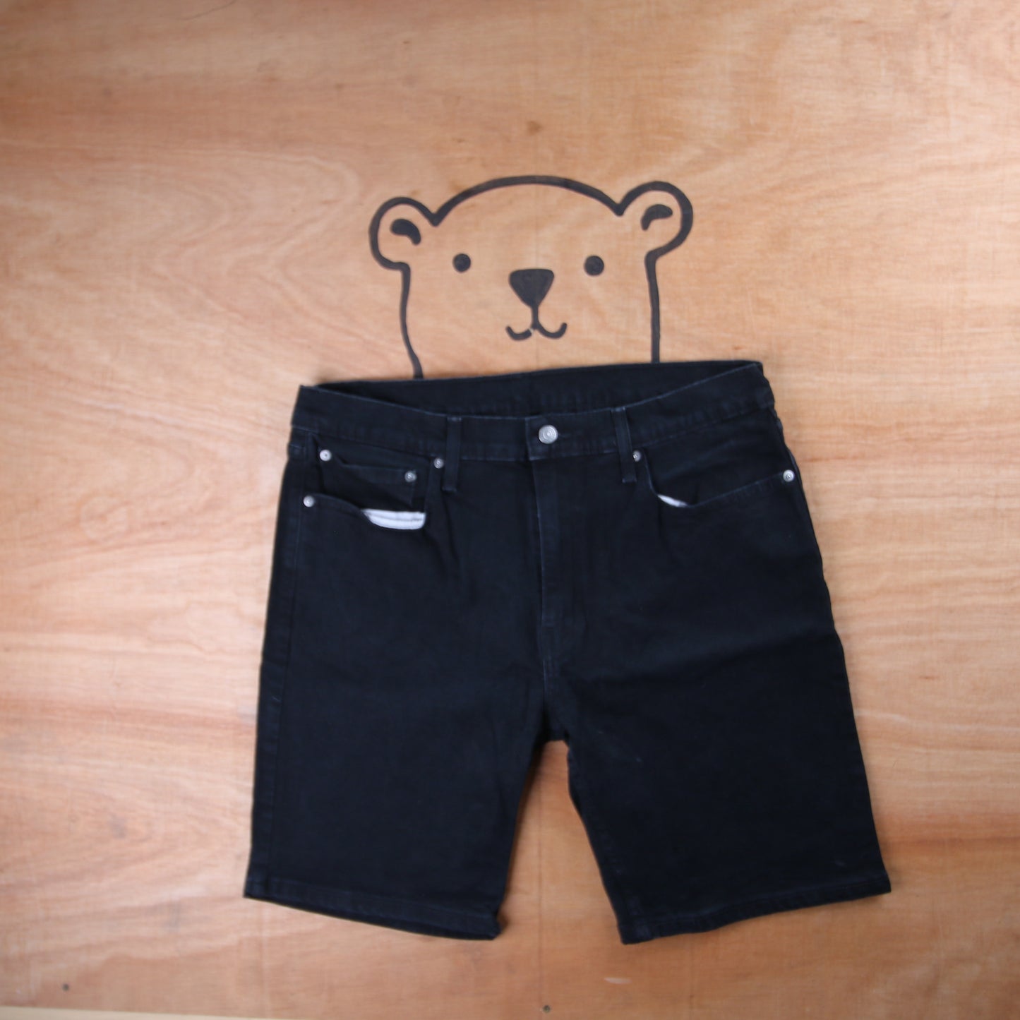Levi's 405 Red Tab W36 L9 Regular Fit Black Denim Shorts
