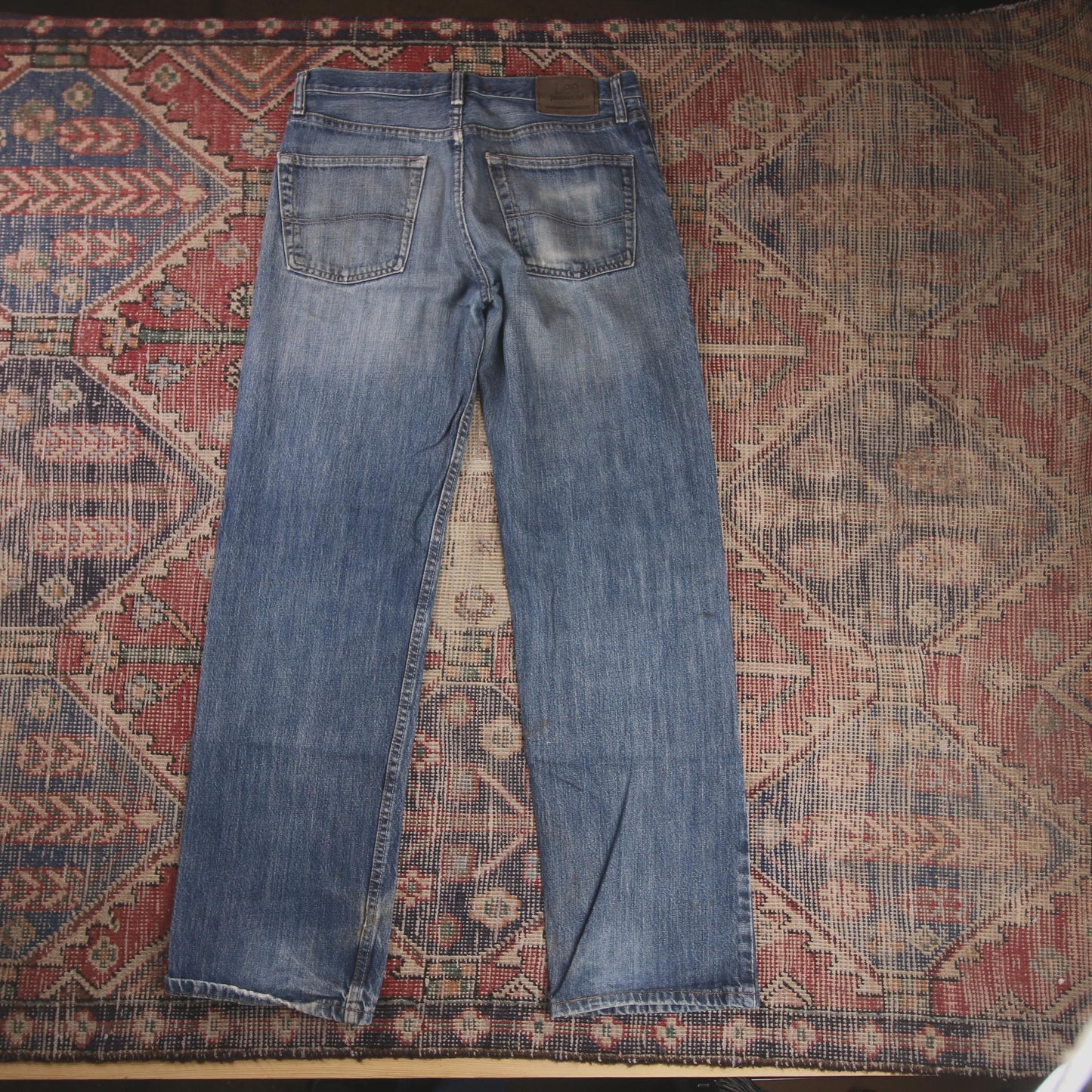 Lee W32 L30 Straight Leg Blue Denim Jeans