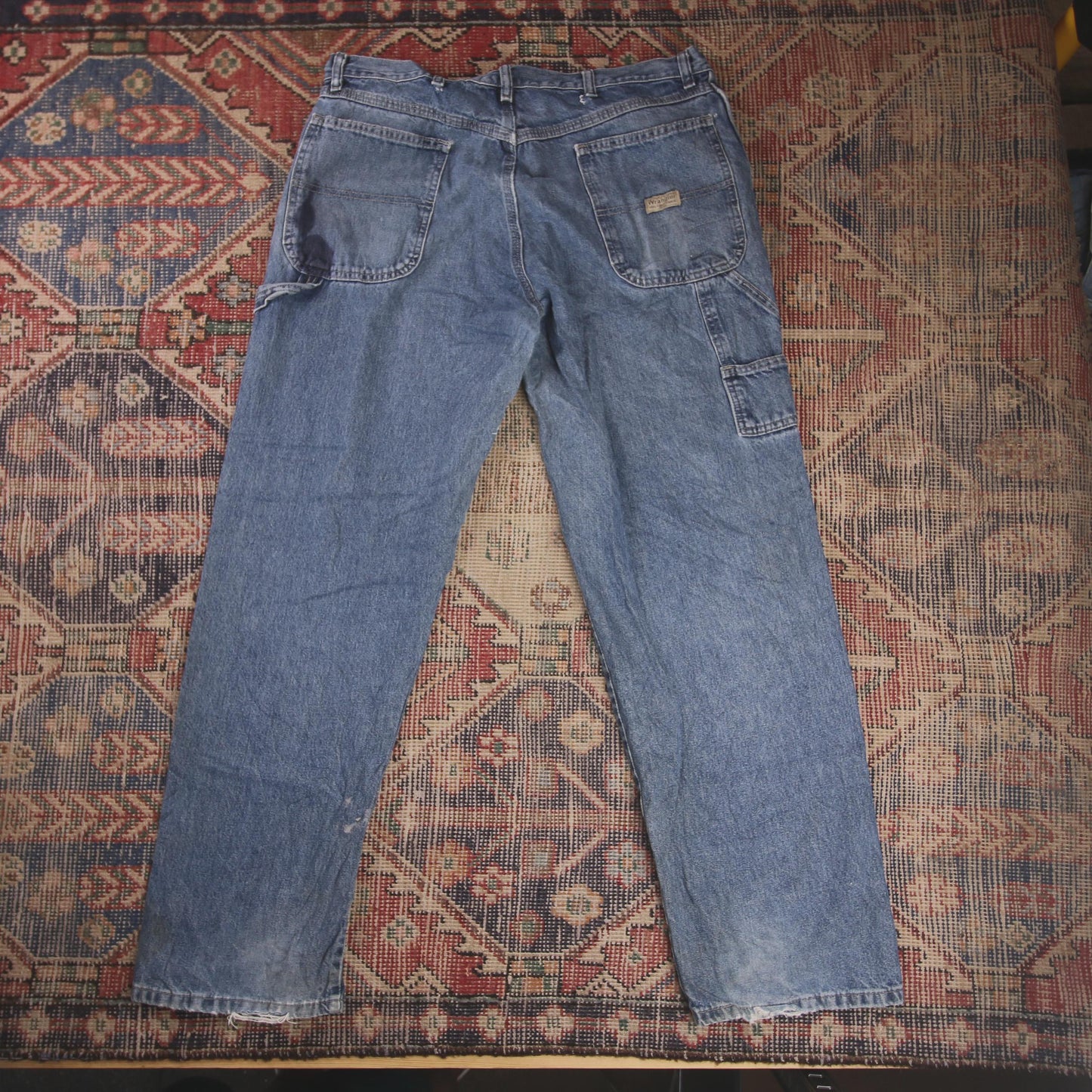 Wrangler W36 L31 Carpenter Classic Ripped Style Blue Denim Jeans