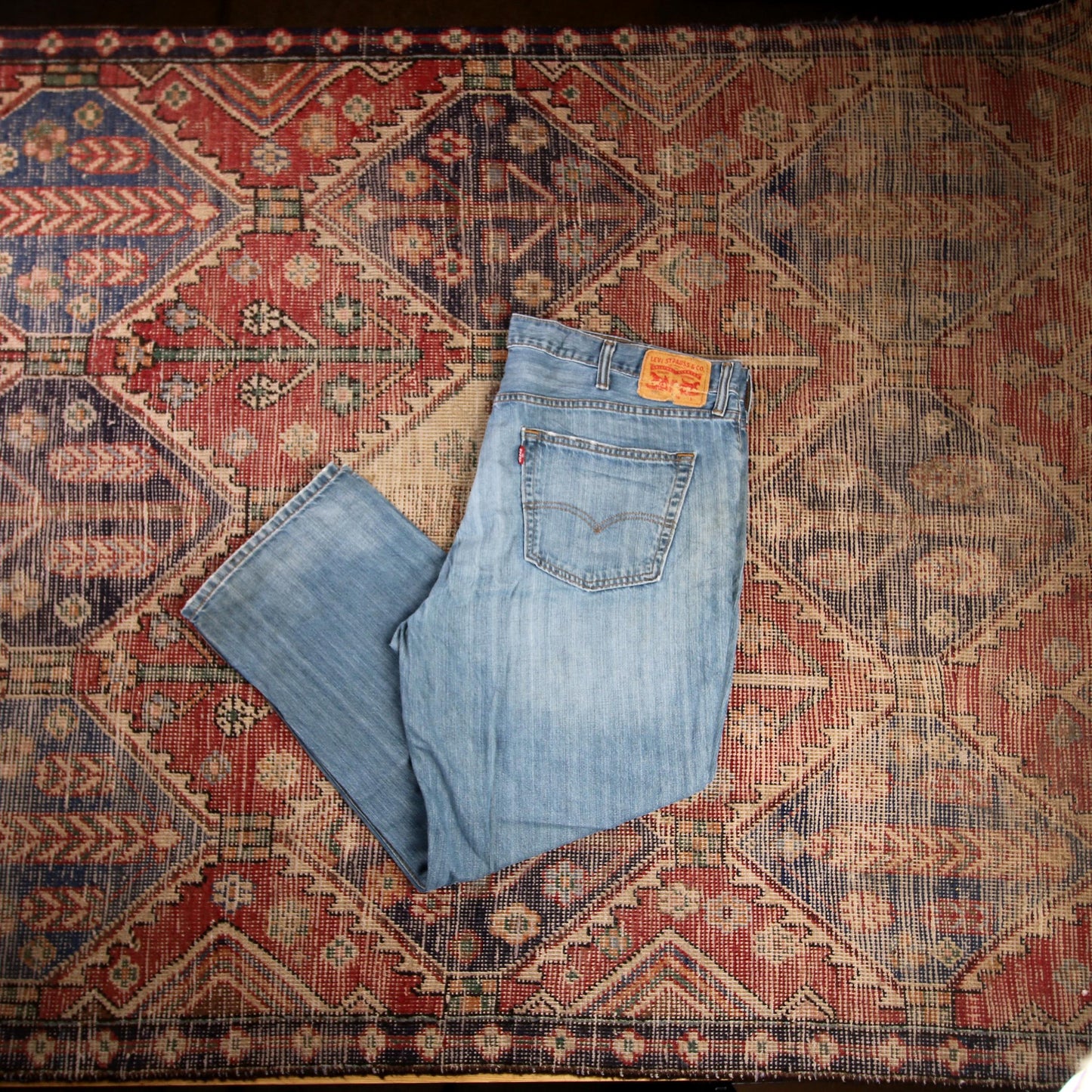 Levi's 559 W42 L26 Straight Leg Relaxed Fit Blue Denim Jeans
