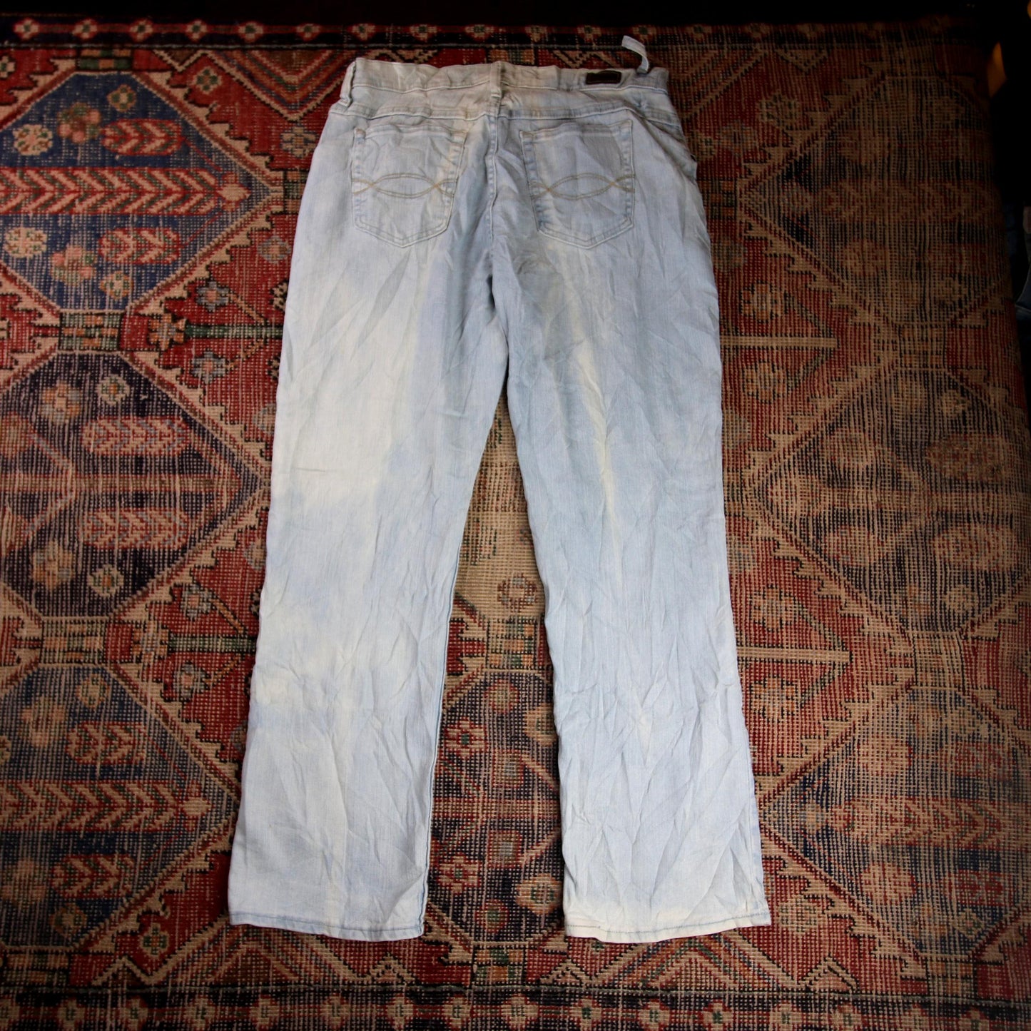 Lee W32 L28 Straight Leg Relaxed Fit Blue Denim Jeans