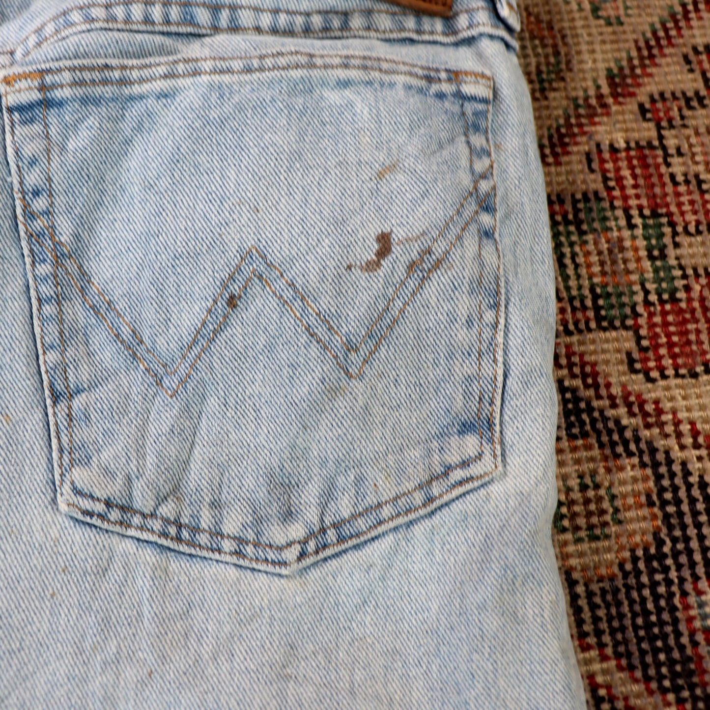 Wrangler W34 L34 Straight Leg Relaxed Fit Blue Denim Jeans