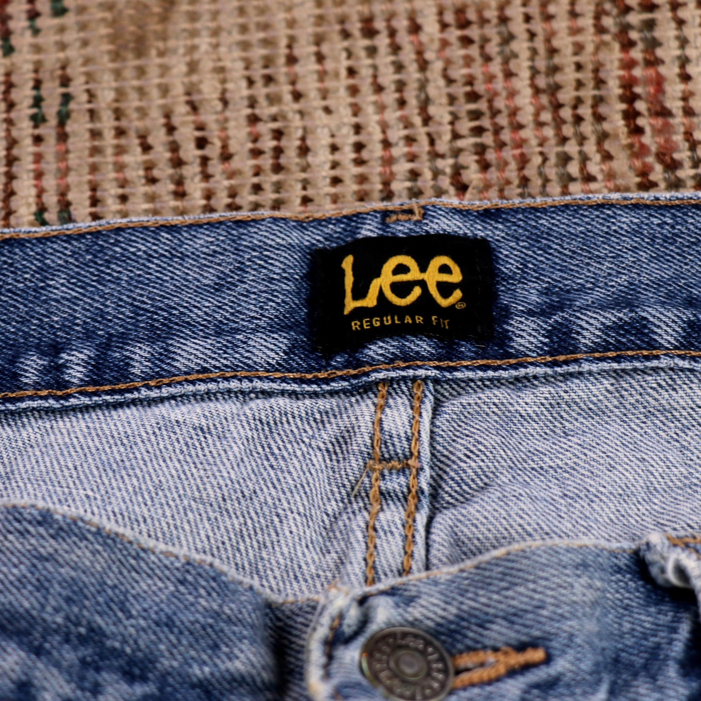 Lee W36 L29 Straight Leg Loose Fit Classic Ripped Style Blue Denim Jeans