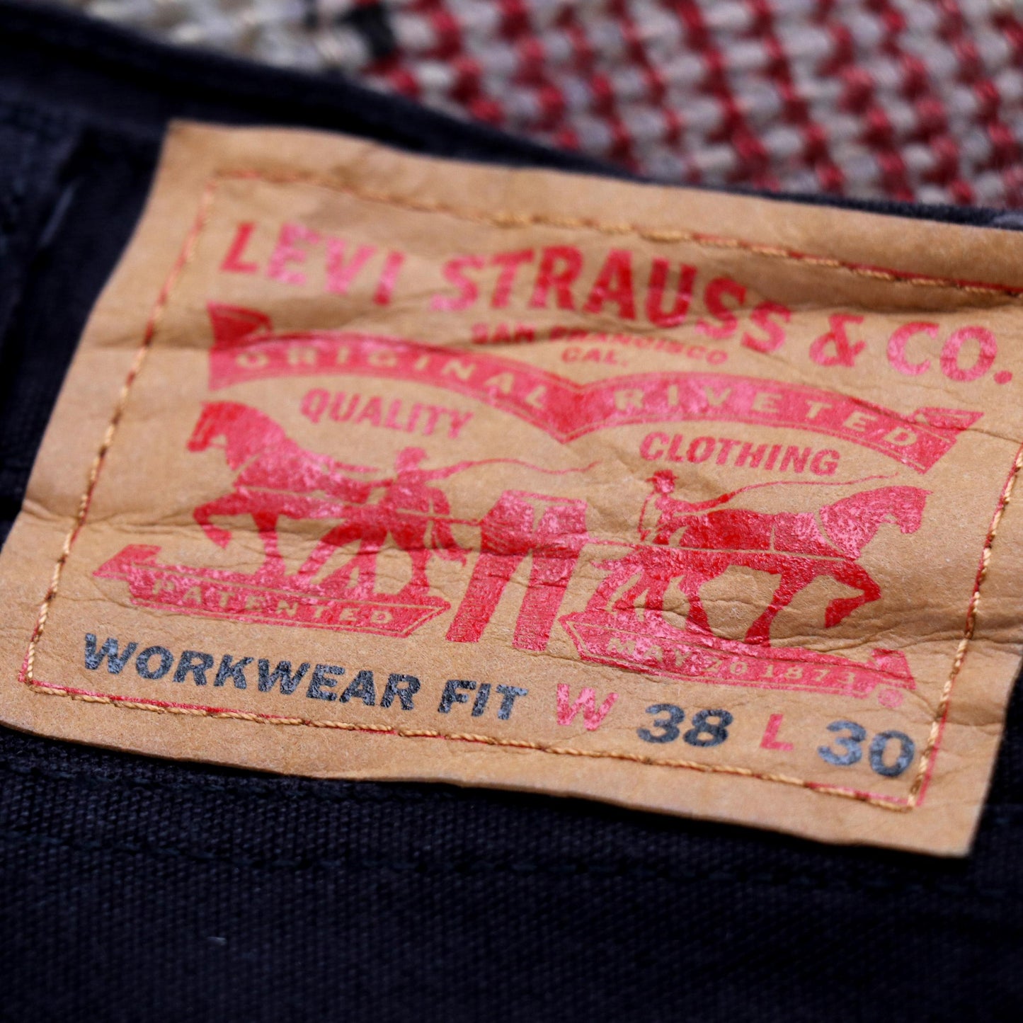Levi's Workwear W40 L28 Straight Leg Black Denim Jeans