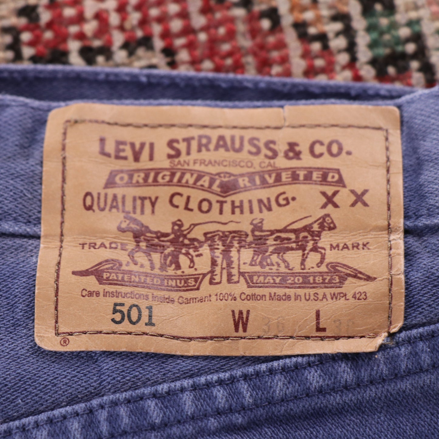 Levi's 501 W34 L27 Original Fit Blue Denim Jeans