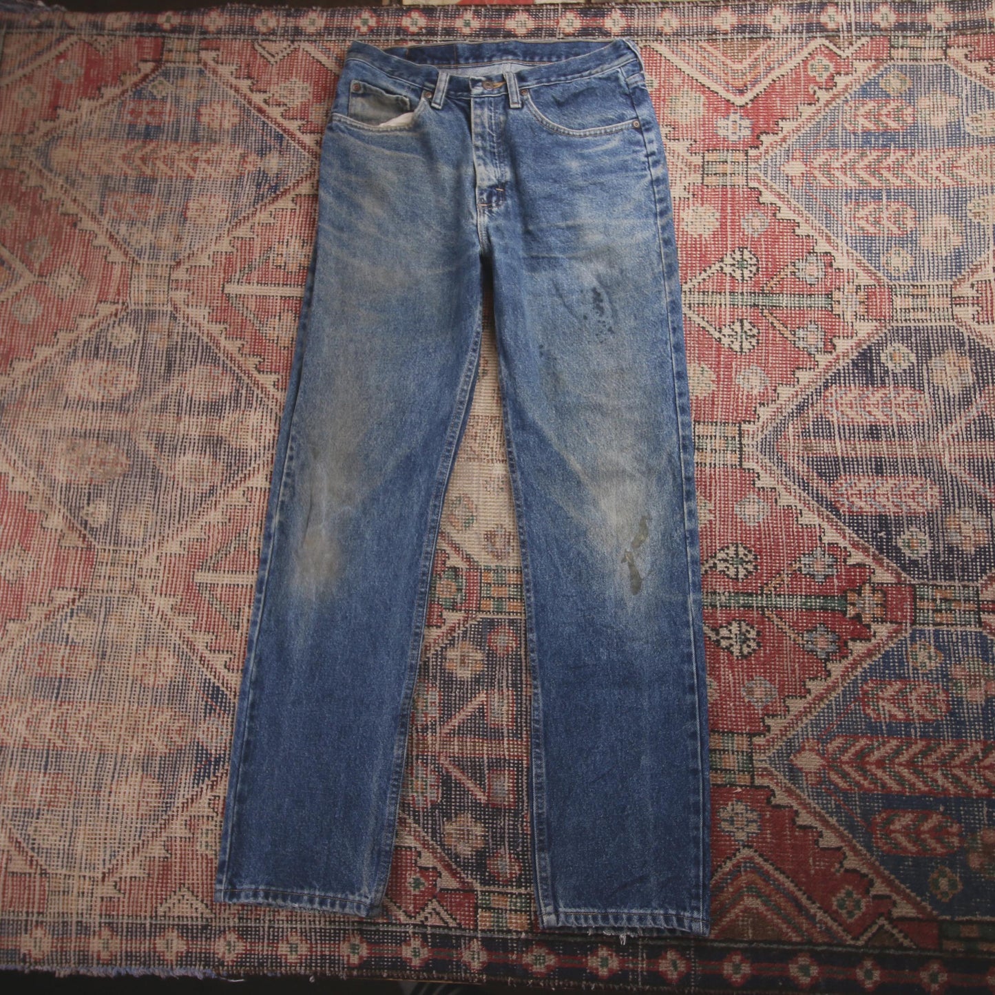 Wrangler W28 L31 Straight Leg Blue Denim Jeans