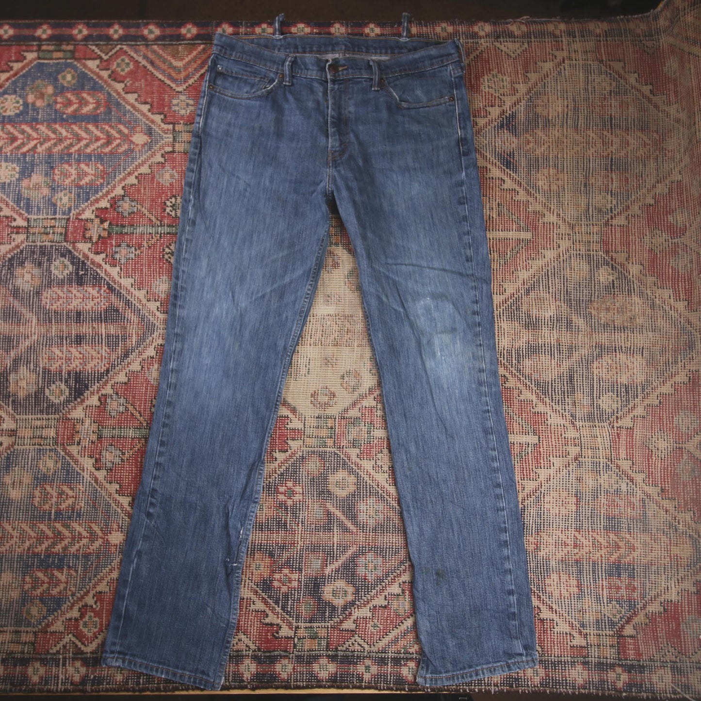 Levi's W38 L33 Straight Leg Blue Denim Jeans