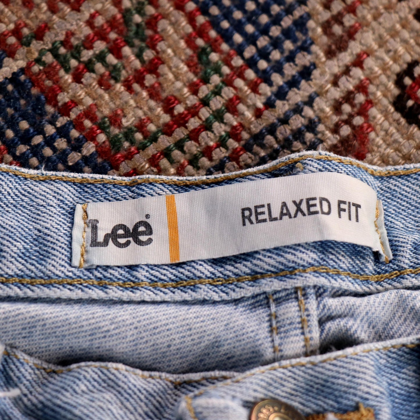 Lee W34 L32 Straight Leg Relaxed Fit Blue Denim Jeans