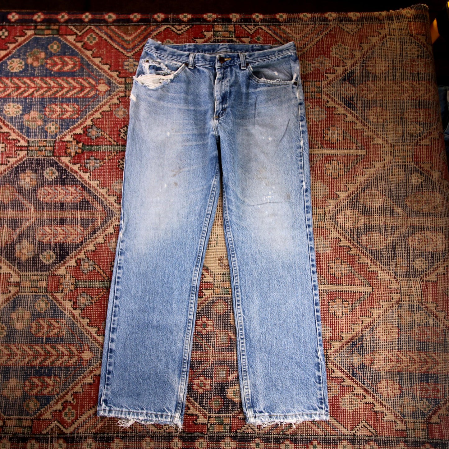 Lee W34 L29 Straight Leg Relaxed Fit Blue Denim Jeans