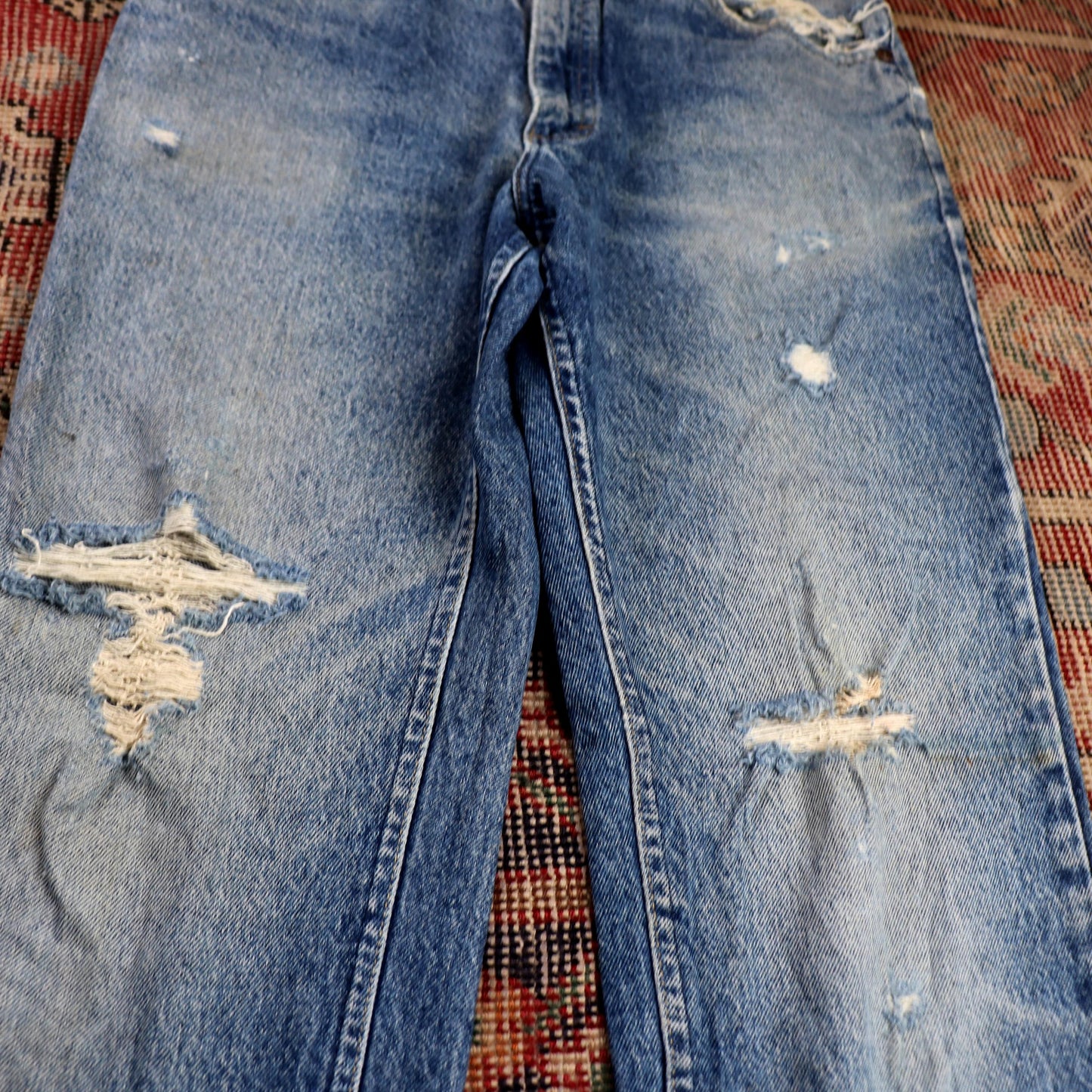 Lee W30 L30 Straight Leg Relaxed Fit Classic Ripped Style Blue Denim Jeans