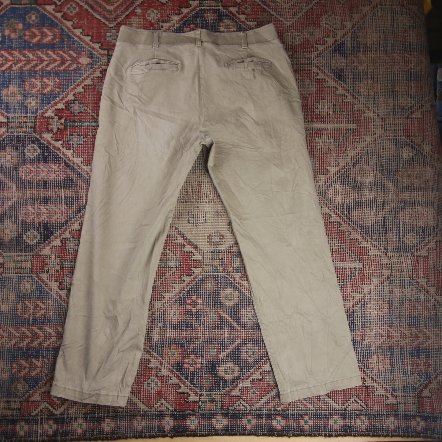Lee W36 L27 Straight Leg Regular Fit Beige Denim Trousers