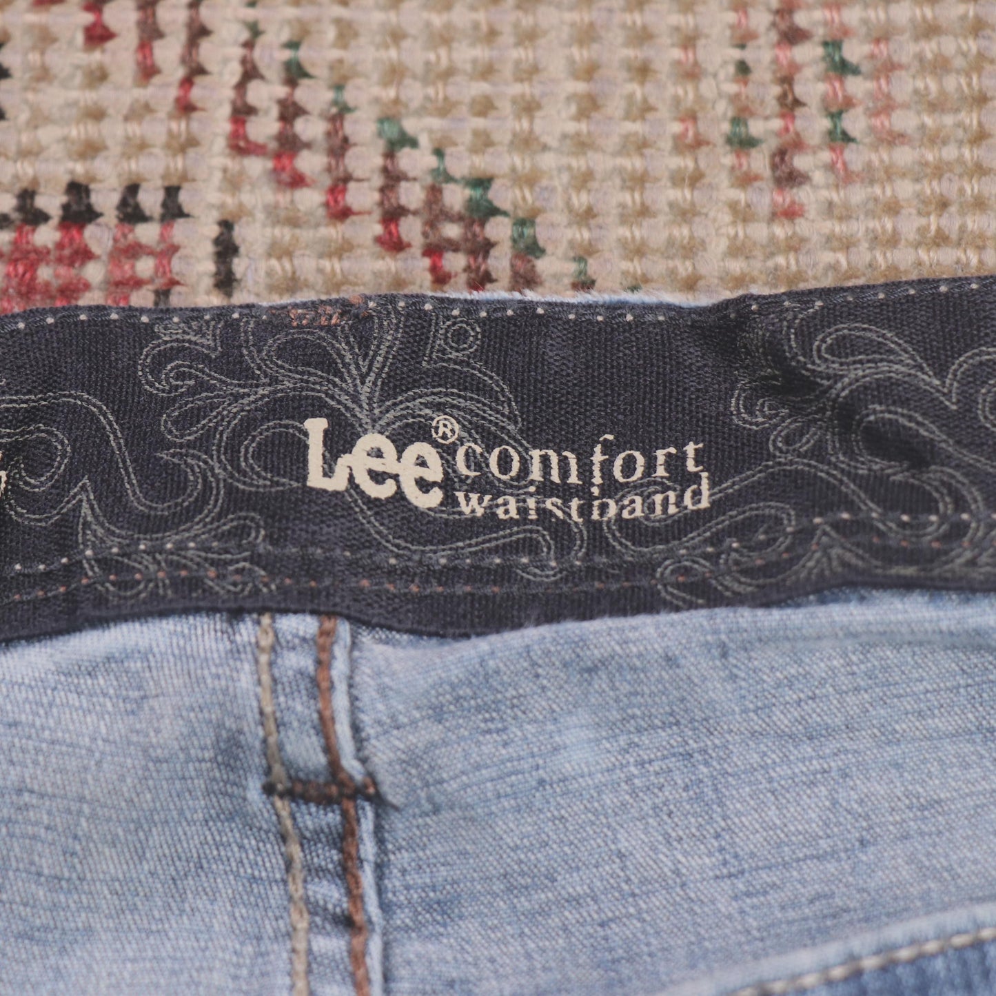 Lee W38 L30 Straight Leg Slim Fit Blue Denim Jeans