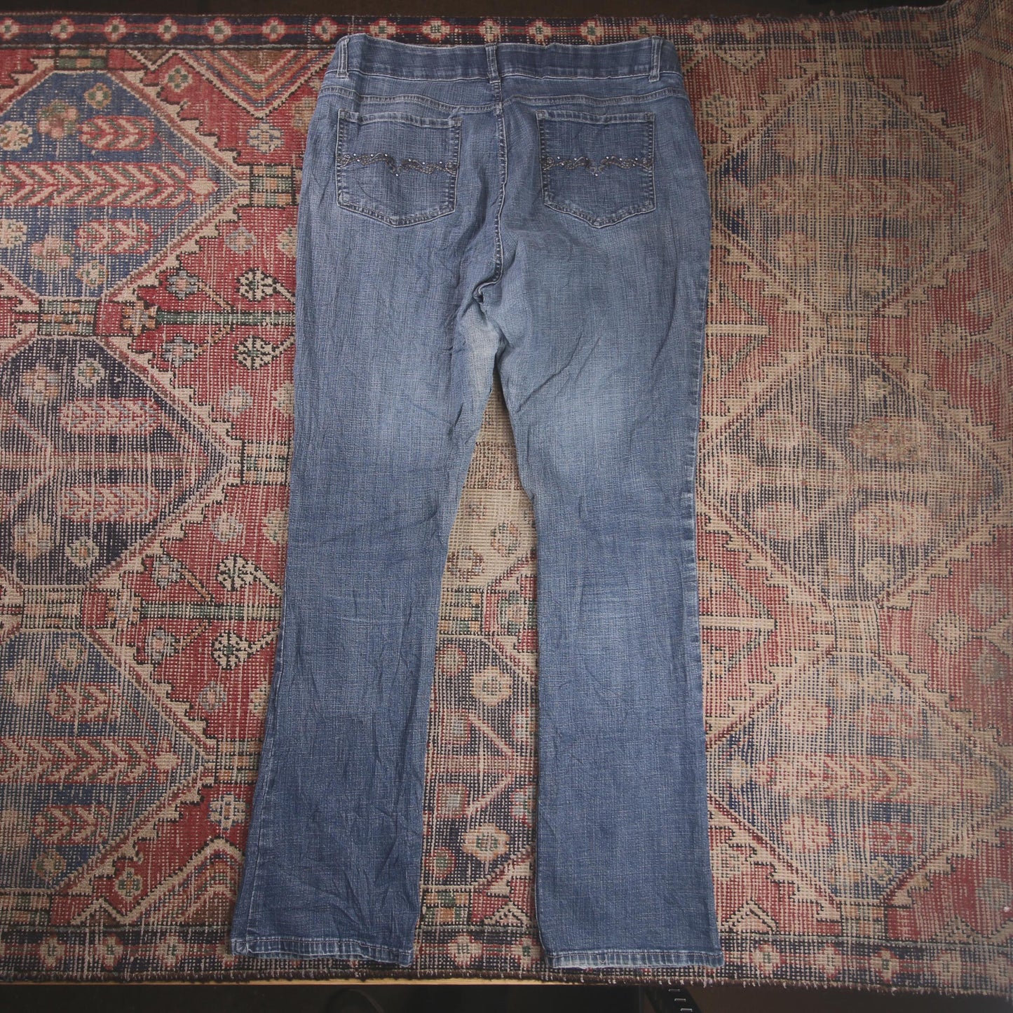 Lee W40 L32 Straight Leg Loose Fit Blue Denim Jeans