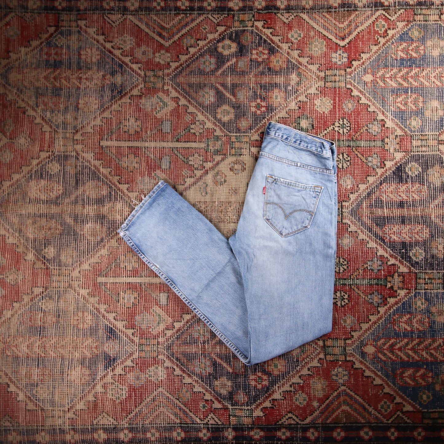 Levi's 504 Red Tab W30 L34 Straight Leg Regular Fit Classic Ripped Style Blue De