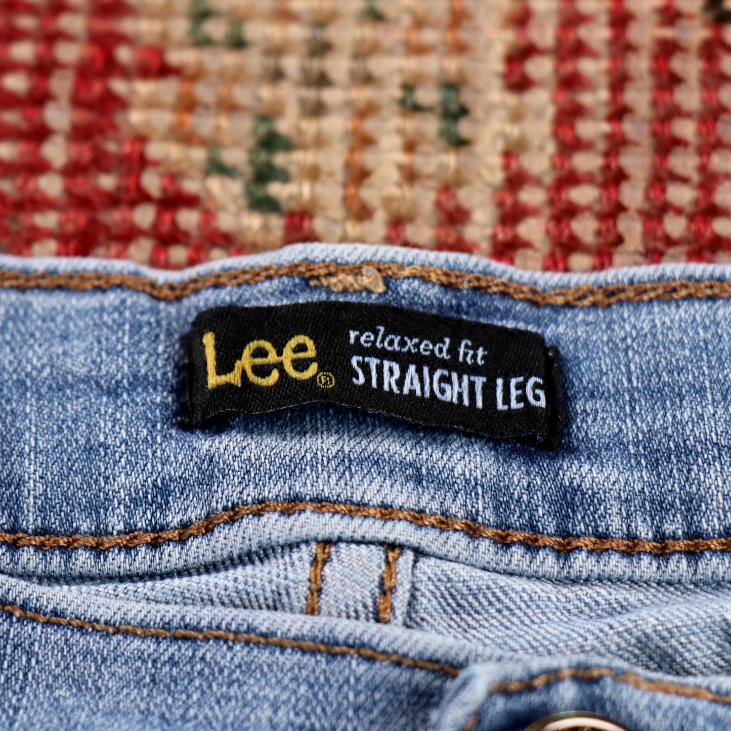Lee W36 L28 Straight Leg Relaxed Fit Blue Denim Jeans