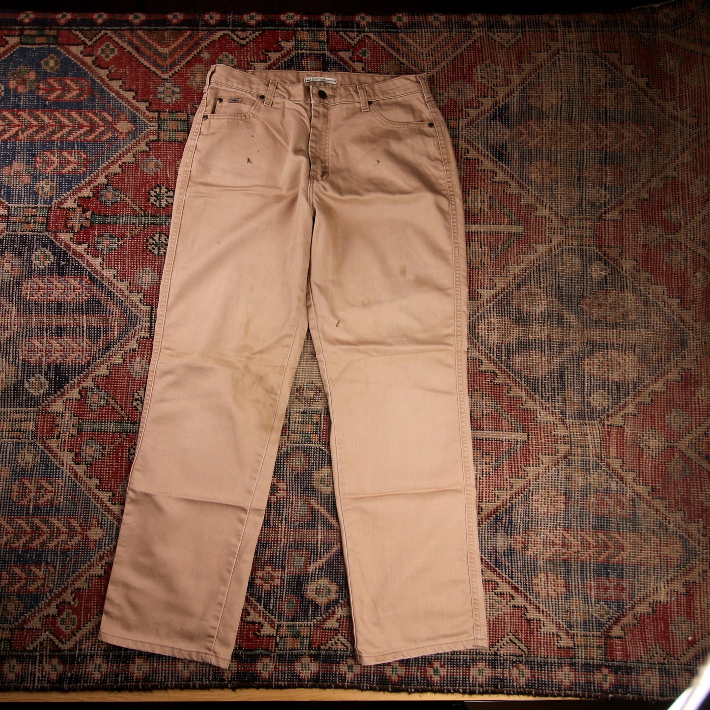 Lee W32 L30 Straight Leg Beige Denim Jeans