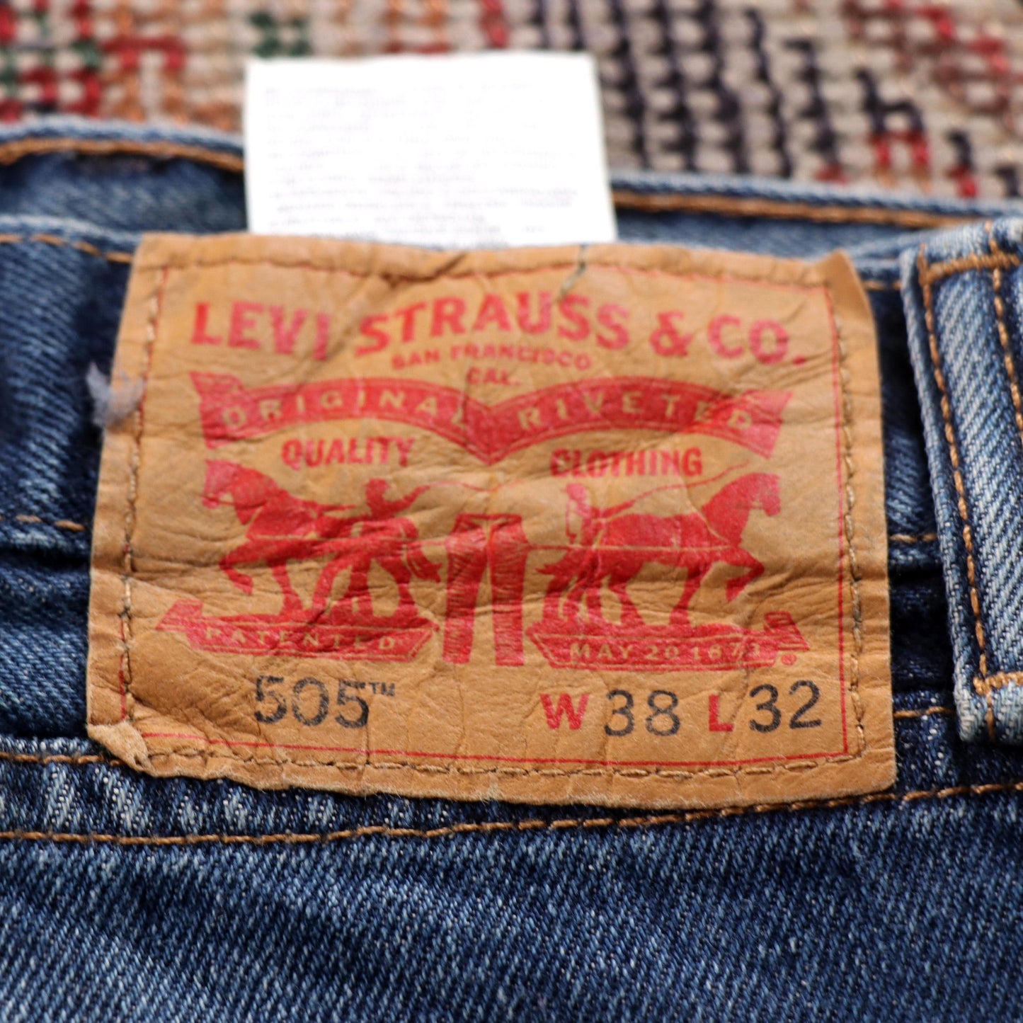 Levi's 505 W40 L30 Straight Leg Regular Fit Blue Denim Jeans