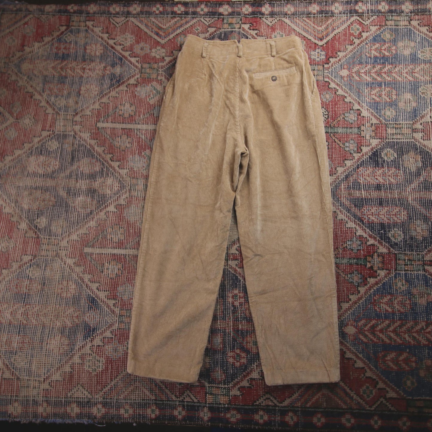 Unbranded W26 L26 Tapered Leg Loose Fit Brown Corduroy Trousers