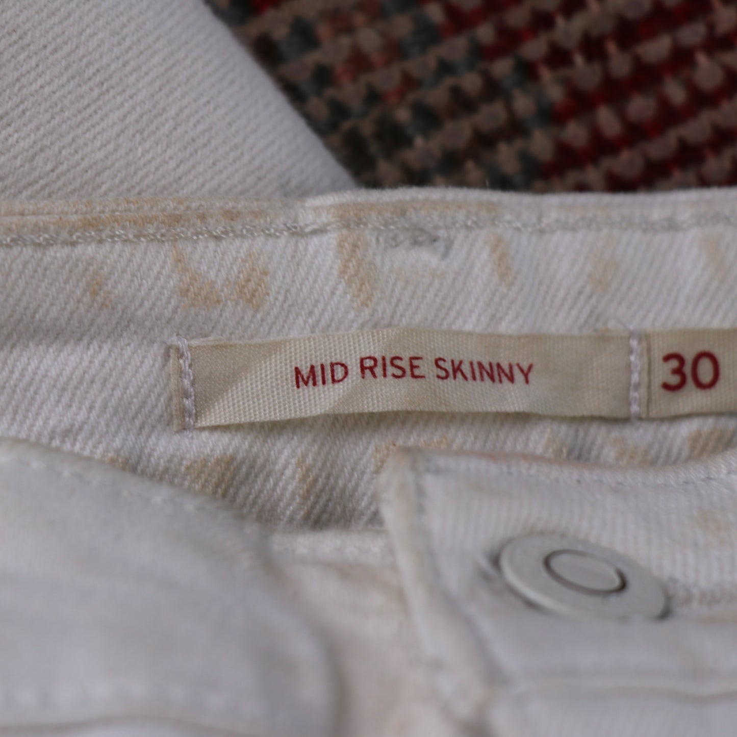 Levi's W32 L31 Mid Rise Skinny Fit White Denim Jeans
