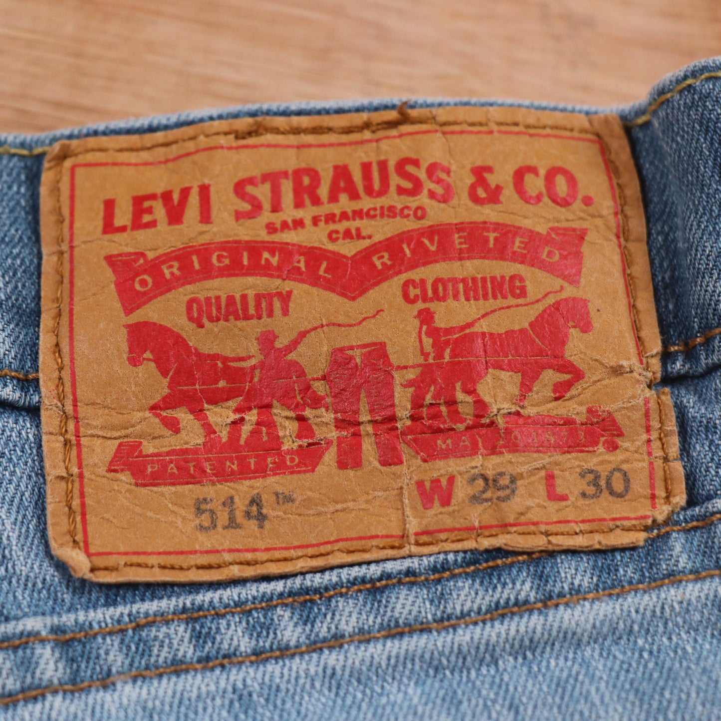 Levi's 514 Red Tab W28 L30 Straight Leg Blue Denim Jeans