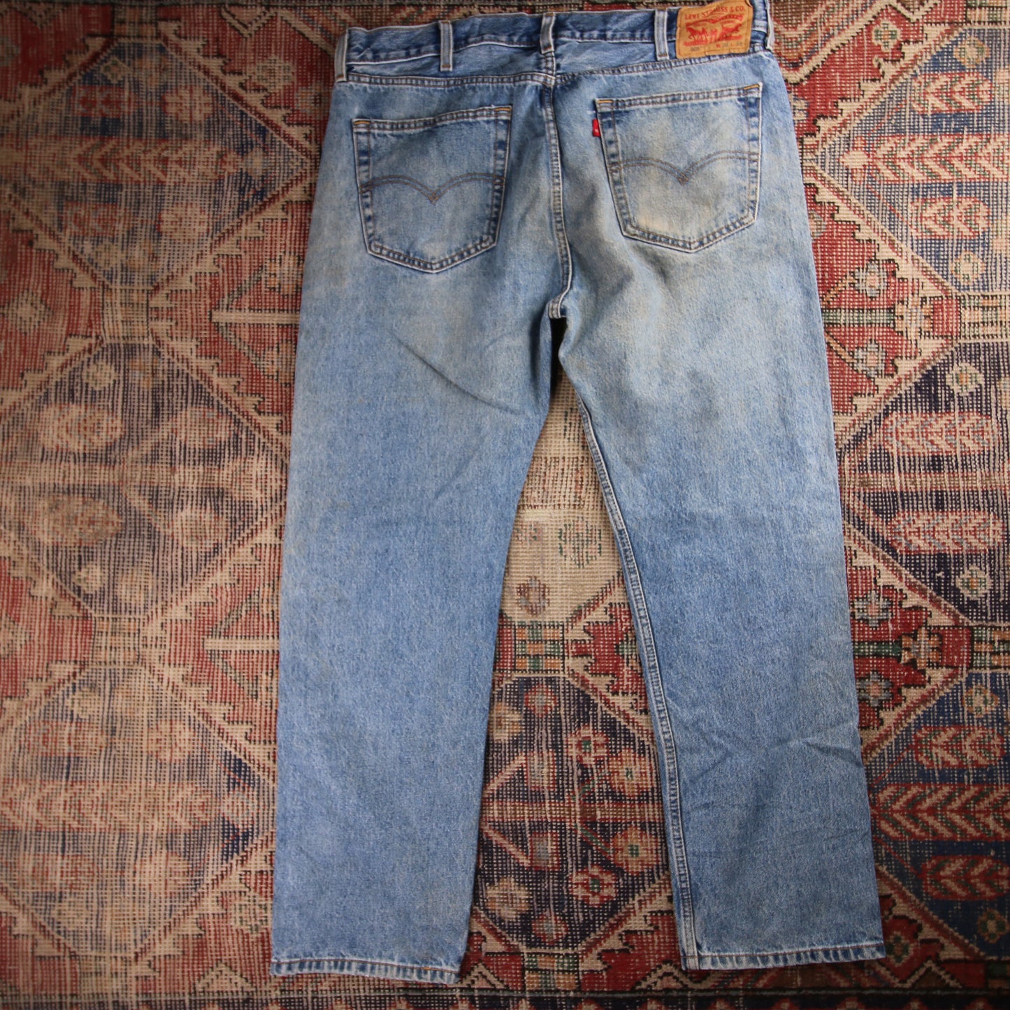 Levi's 505 Orange Tab W38 L28 Straight Leg Regular Fit Blue Denim Jeans