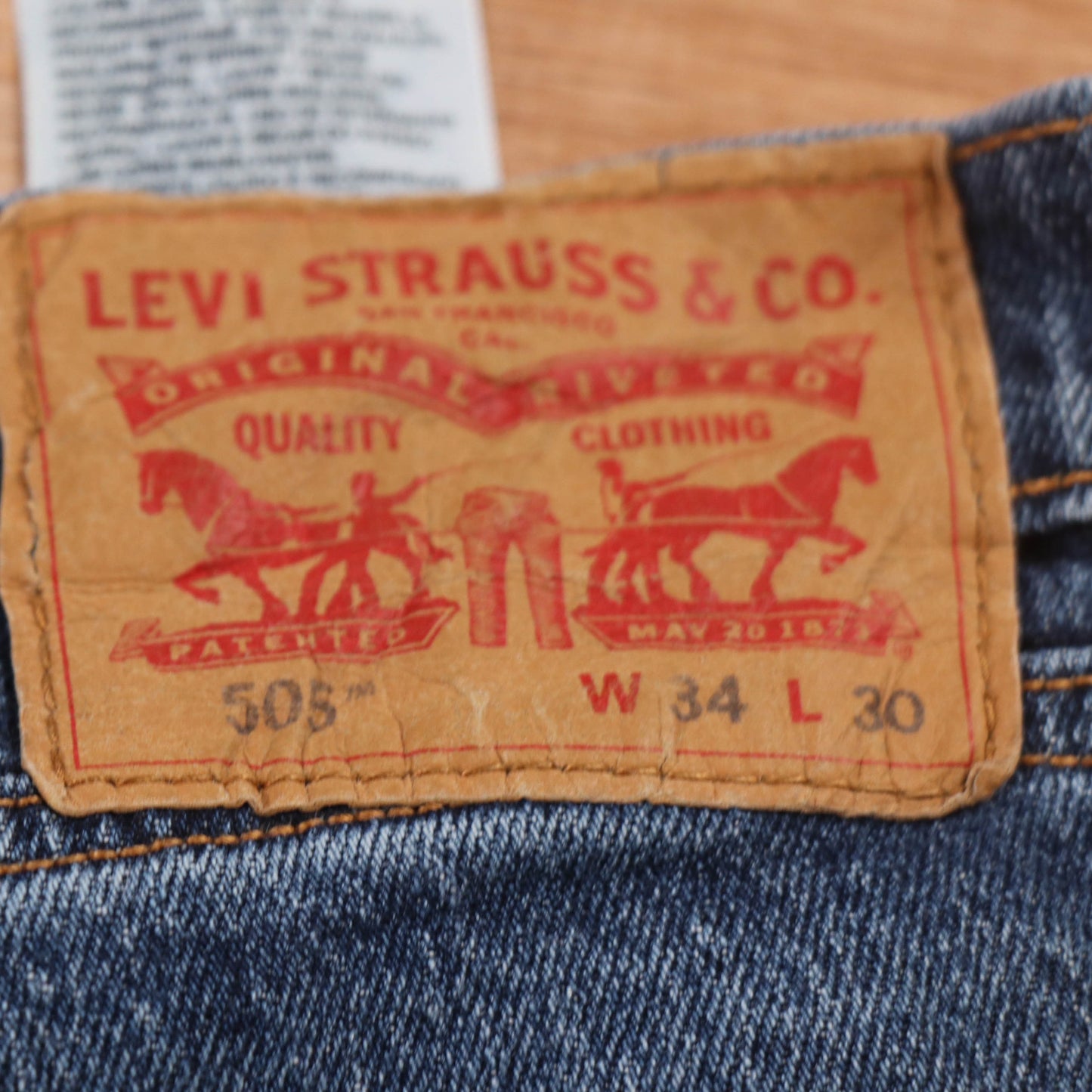 Levi's 508 Red Tab W34 L28 Tapered Leg Regular Fit Blue Denim Jeans