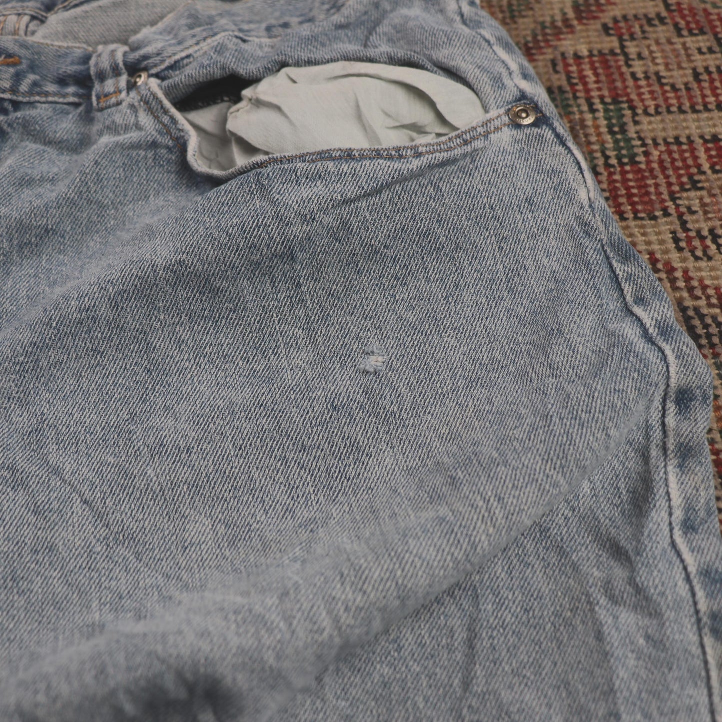 Wrangler W34 L32 Straight Leg Regular Fit Blue Denim Jeans
