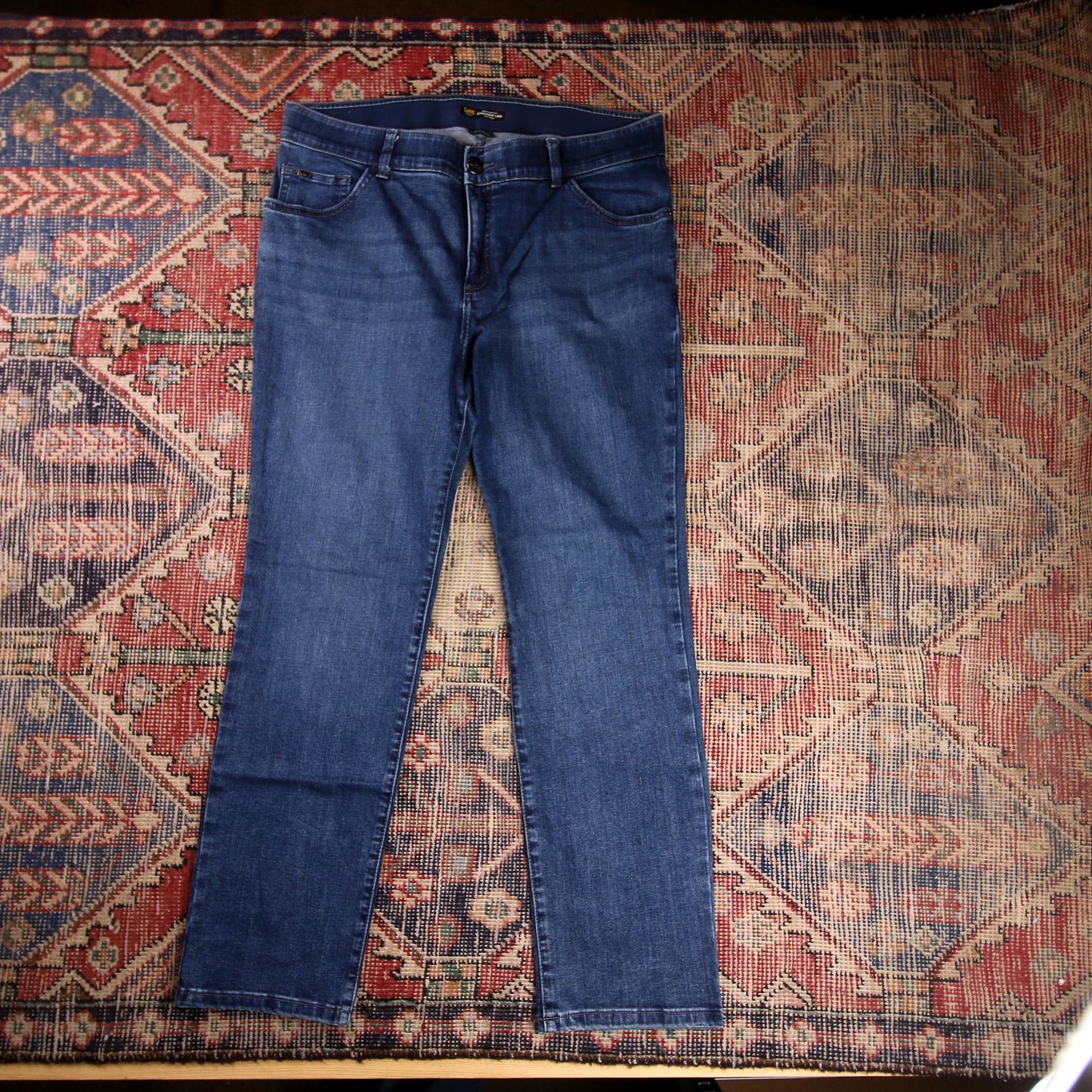 Lee W36 L29 Straight Leg Blue Denim Jeans