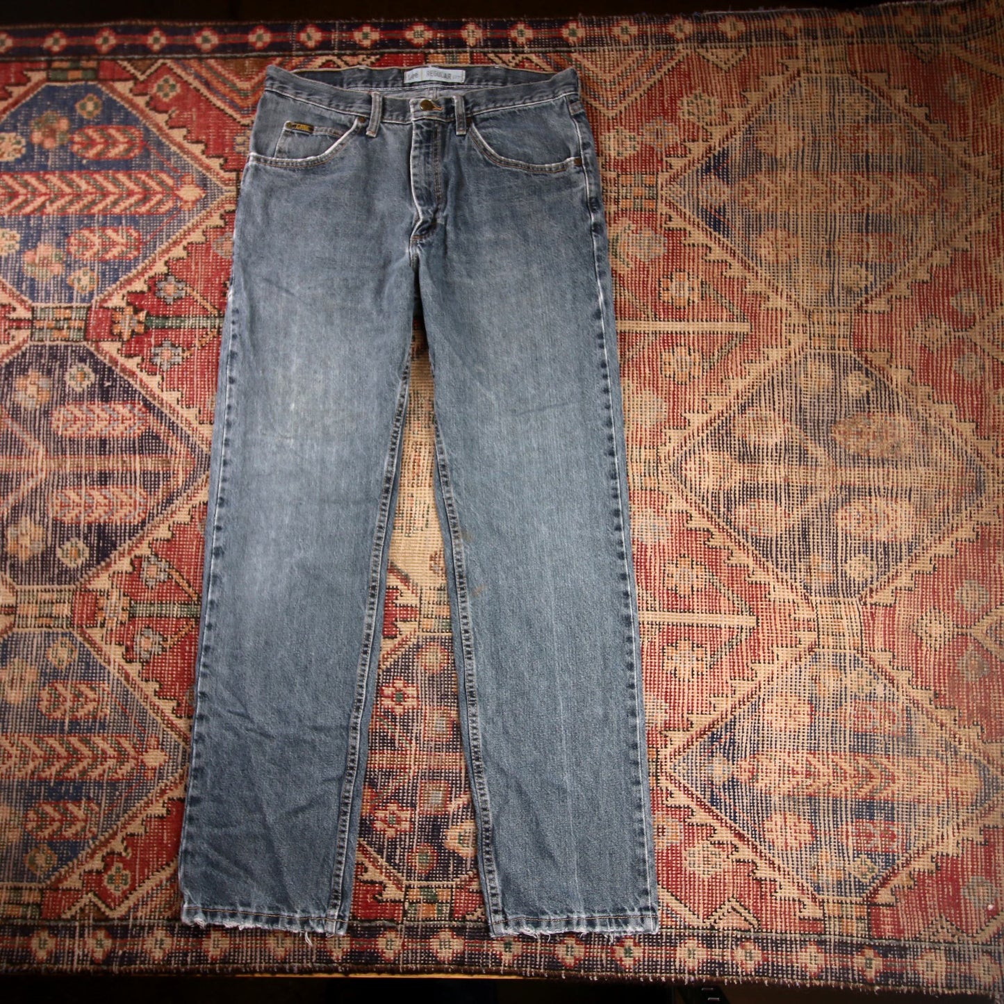 Lee W32 L31 Straight Leg Regular Fit Blue Denim Jeans