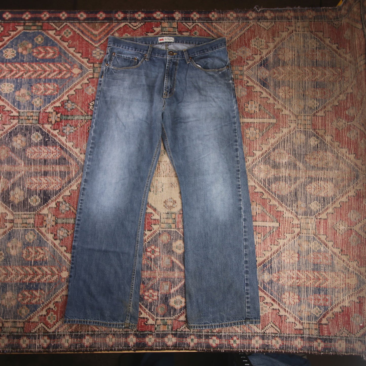 Wrangler W34 L28 Bootcut Relaxed Fit Blue Denim Jeans