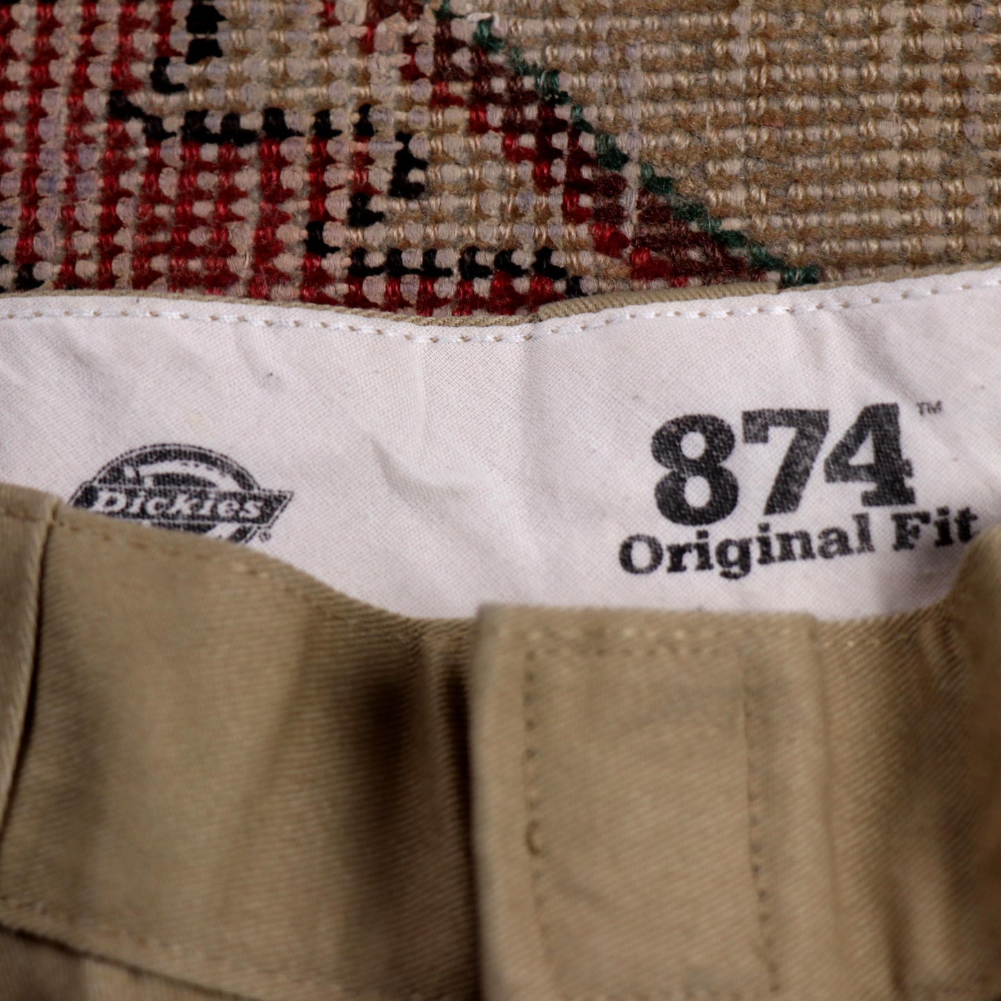 Dickies 874 W34 L32 Straight Leg Beige Cotton Blend Trousers