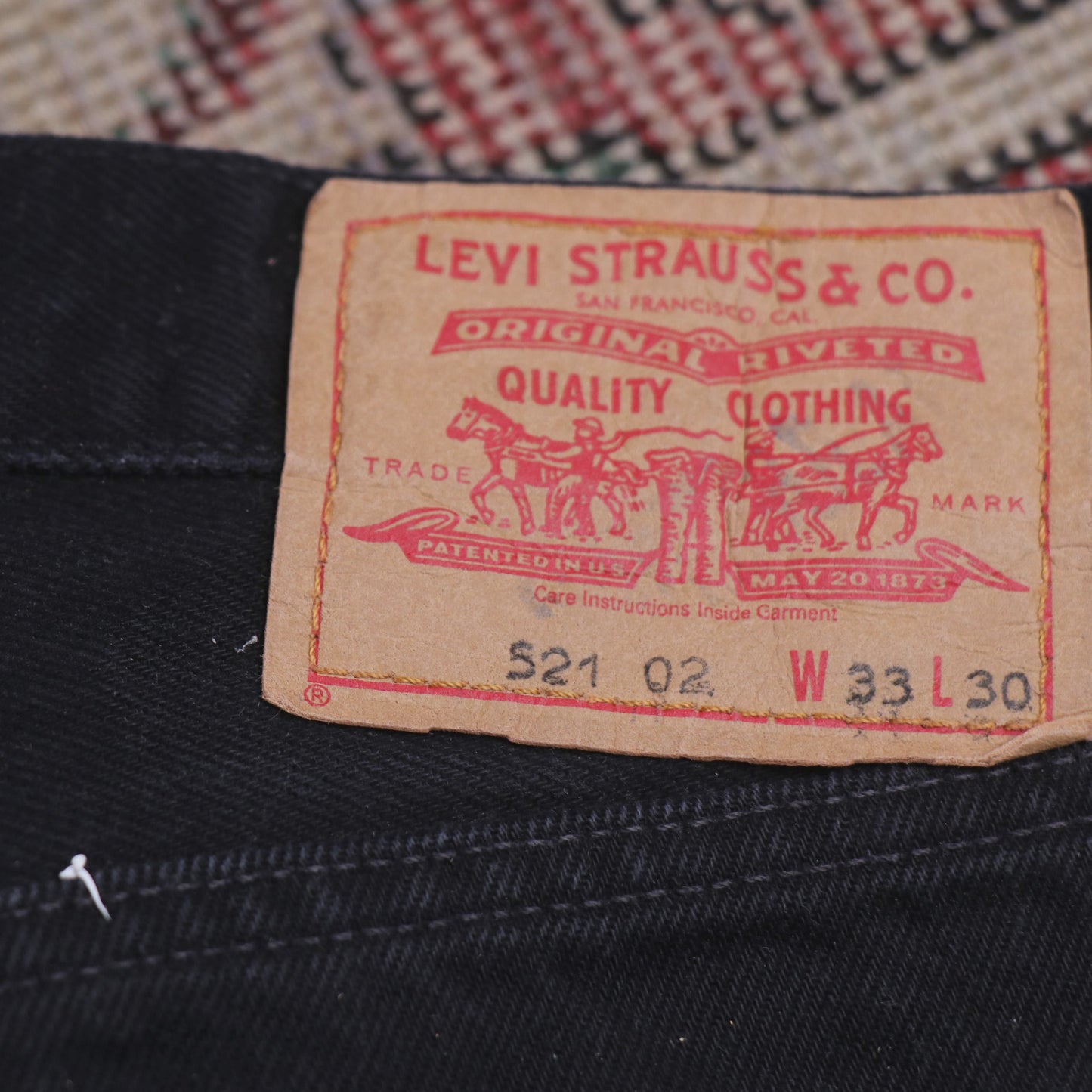 Levi's 521 W30 L28 Straight Leg Black Denim Jeans