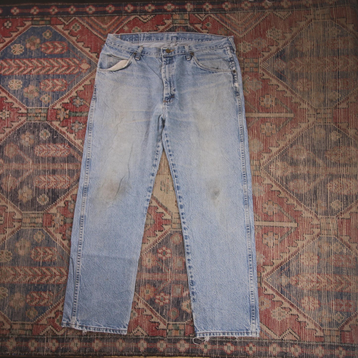 Wrangler W36 L28 Straight Leg Blue Denim Jeans