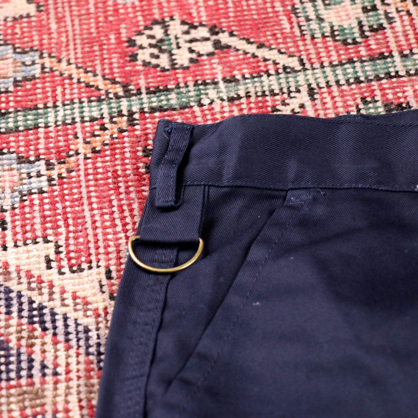 Dickies Double Knee W40 L31 Cargo Navy Cotton Blend Trousers
