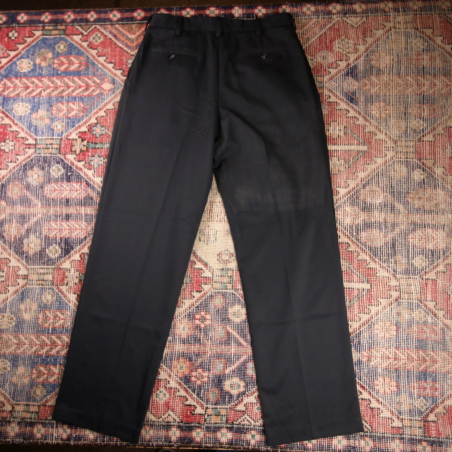 IZOD W34 L33 Straight Leg Black Cotton Blend Trousers