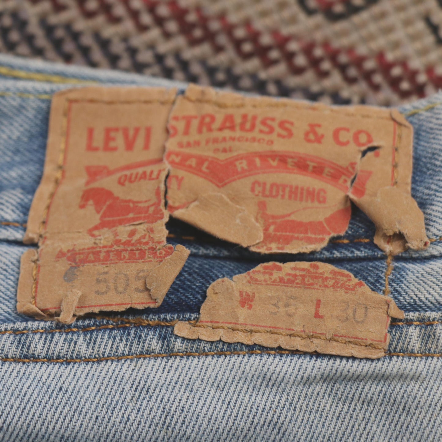 Levi's 505 W36 L29 Straight Leg Regular Fit Blue Denim Jeans