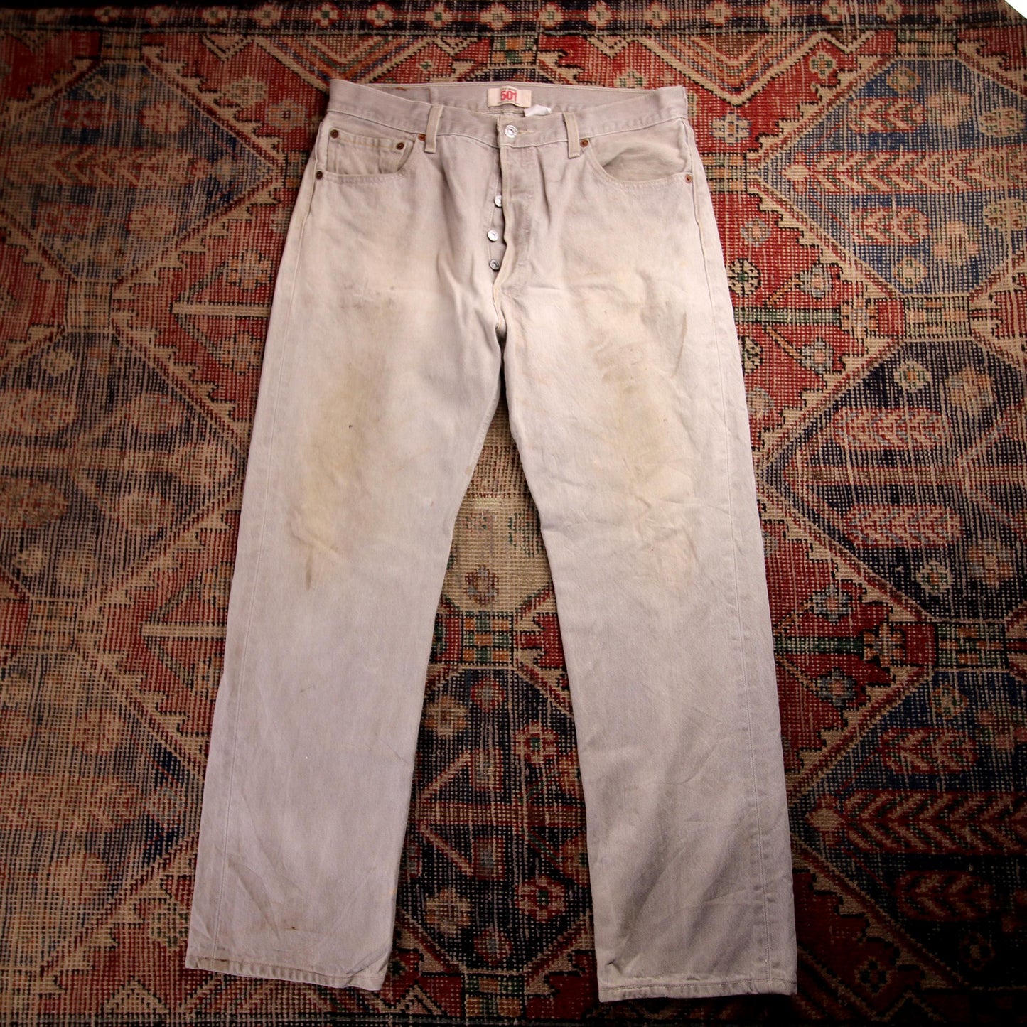 Levi's 501 W32 L28 Original Fit Beige Denim Jeans