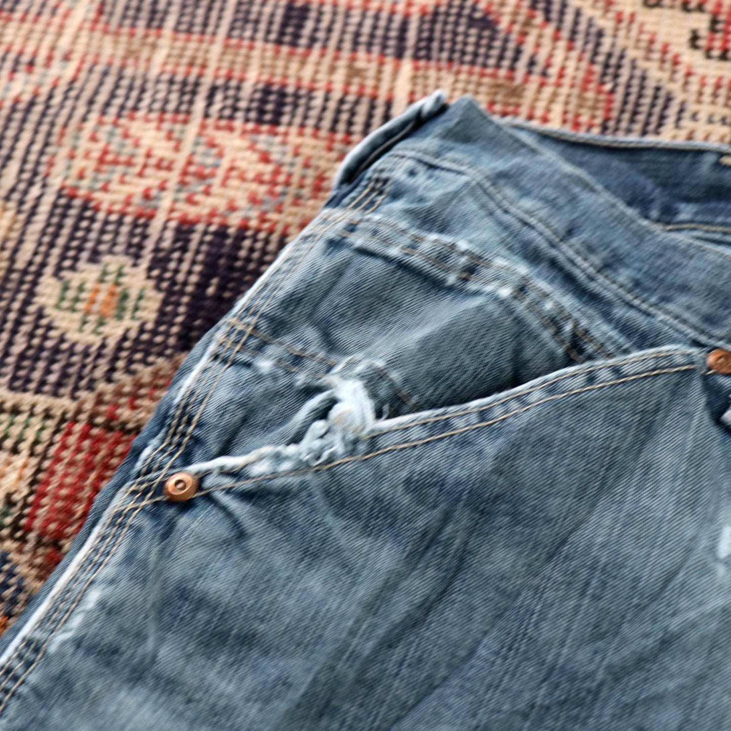 Lee W36 L31 Carpenter Classic Ripped Style Blue Denim Jeans