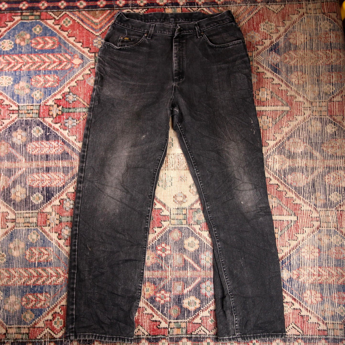 Lee W34 L30 Straight Leg Regular Fit Black Denim Jeans