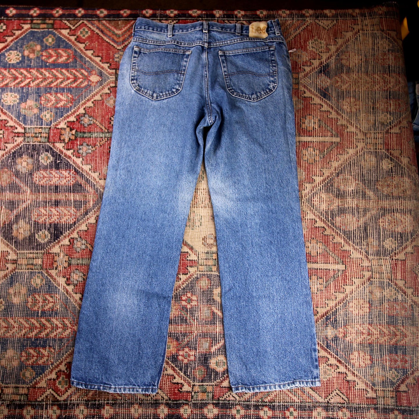 Lee W34 L30 Straight Leg Relaxed Fit Blue Denim Jeans