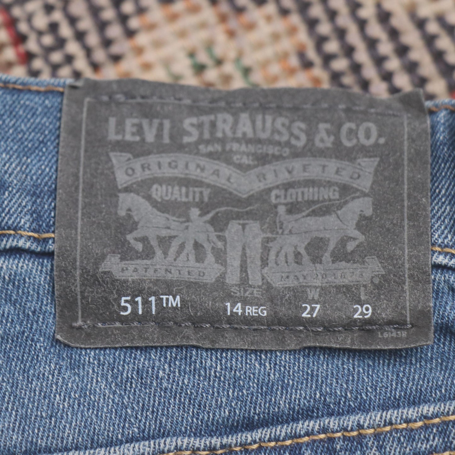Levi's 511 W26 L28 Slim Fit Blue Denim Jeans