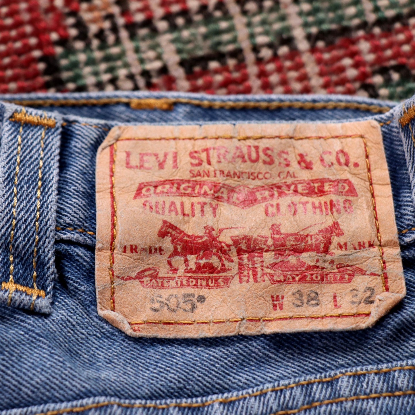 Levi's 505 W36 L32 Straight Leg Regular Fit Blue Denim Jeans