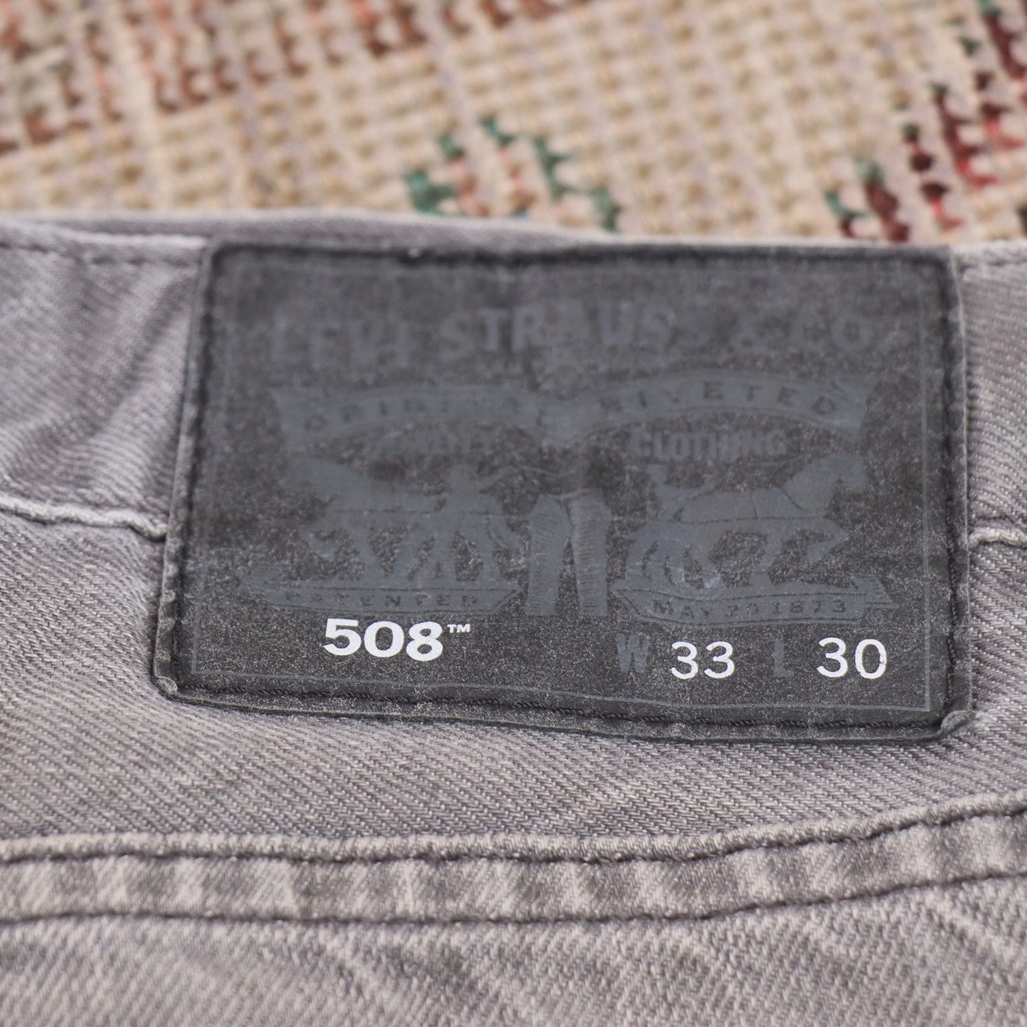 Levi's 508 W34 L26 Tapered Leg Regular Fit Grey Denim Jeans