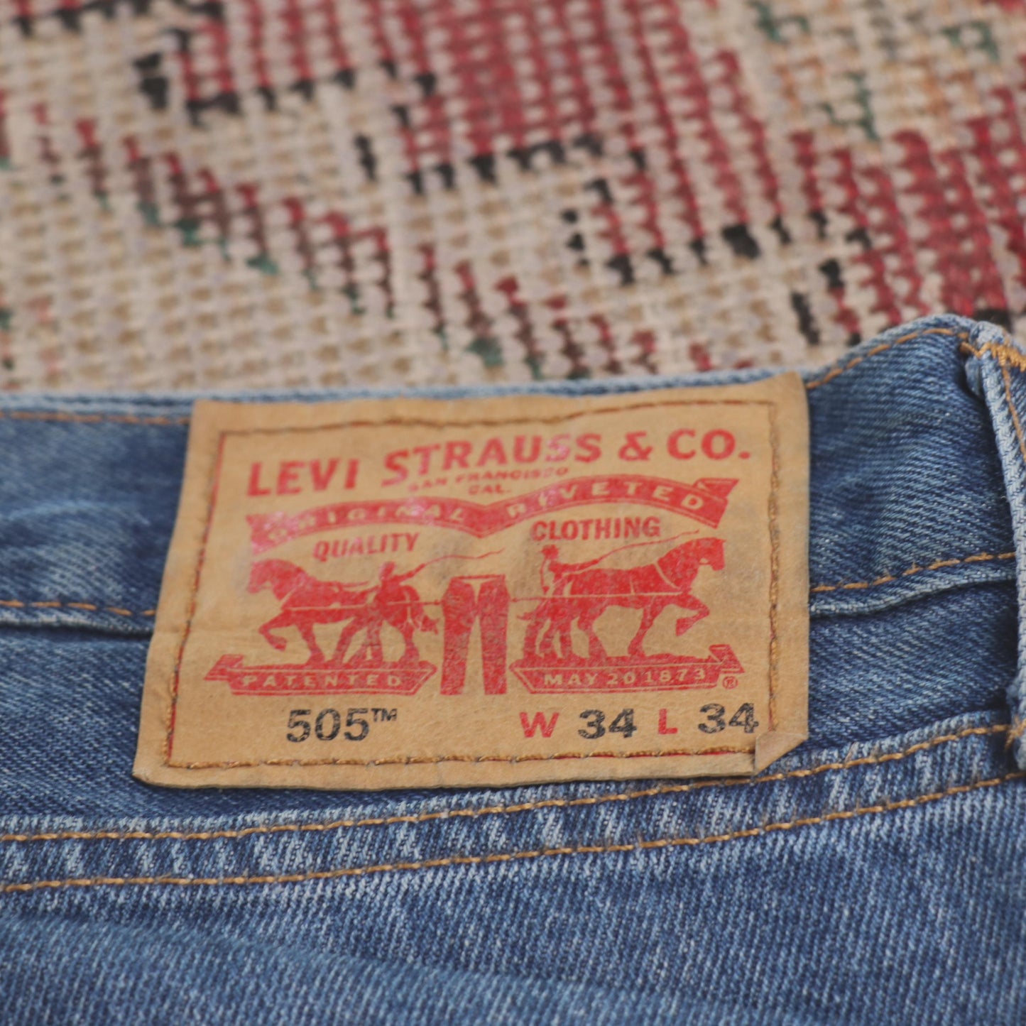 Levi's 505 W36 L33 Straight Leg Regular Fit Blue Denim Jeans
