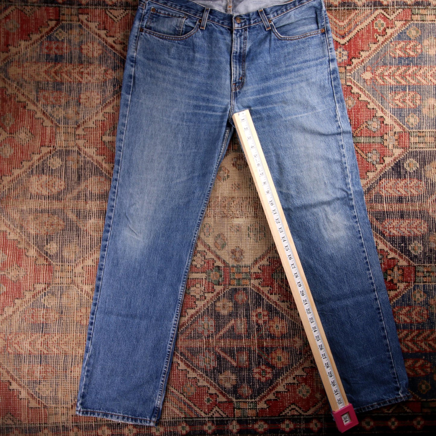 Levi's Orange Tab W38 L34 Straight Leg Classic Ripped Style Blue Denim Jeans