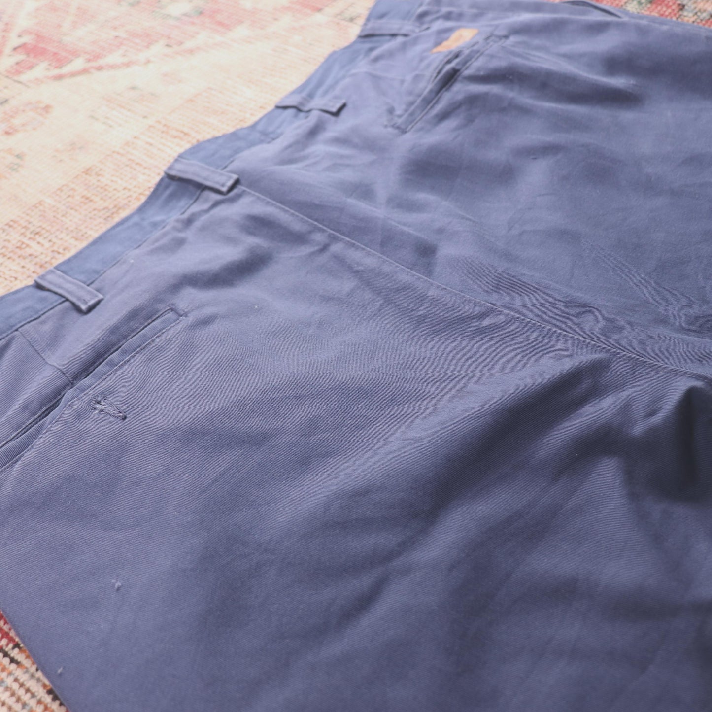 Wrangler W36 L33 Straight Leg Blue Cotton Blend Trousers